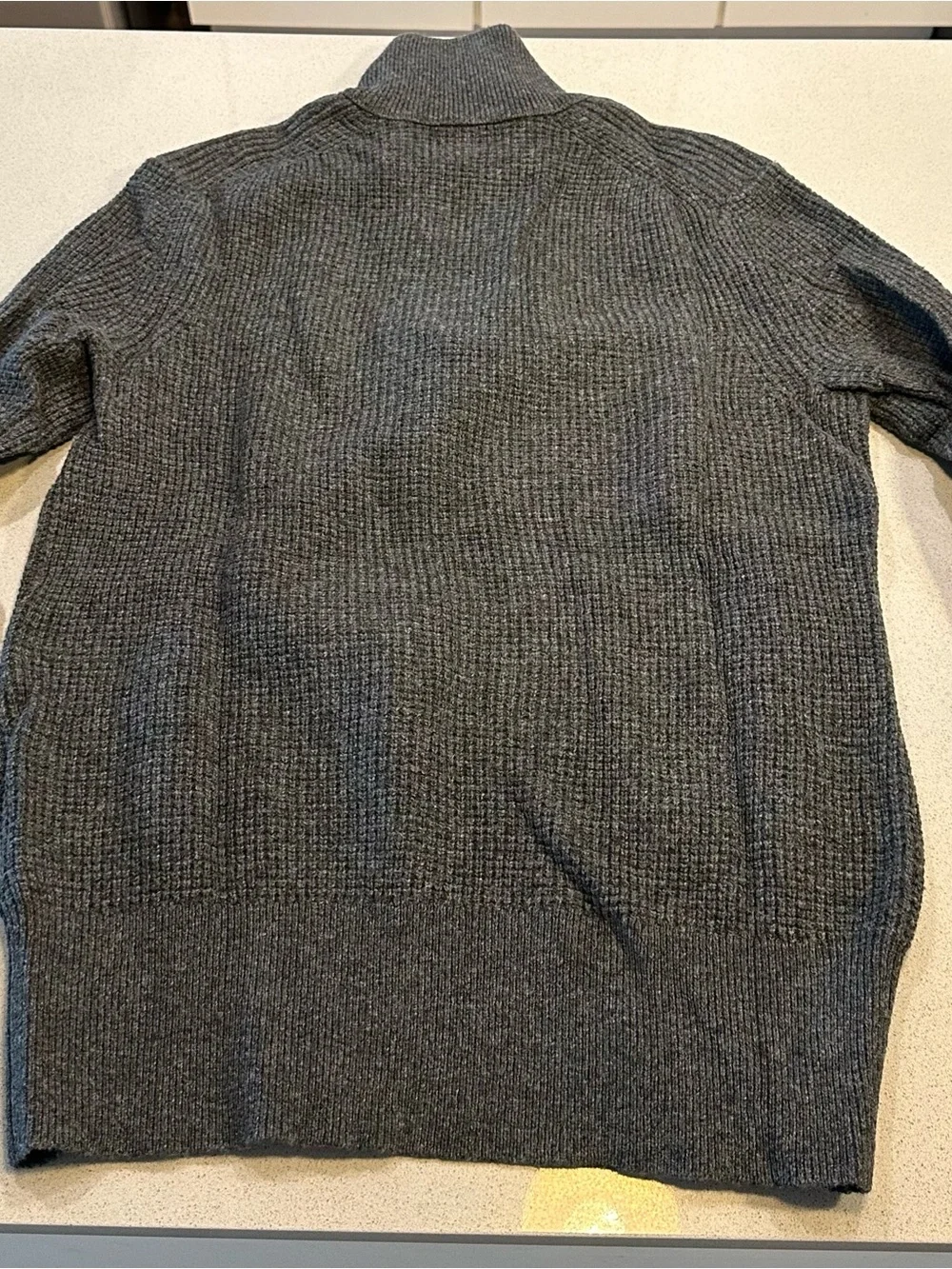 Banana Republic Men's Charcoal Zip-Neck Sweater